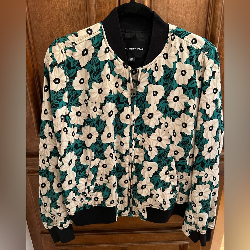 Who What Wear | Floral Light Weight Bomber Jacket